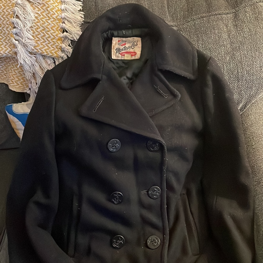 Vintage 1960s Mens Peacoat Winter Jacket US Navy - Picture 2 of 7